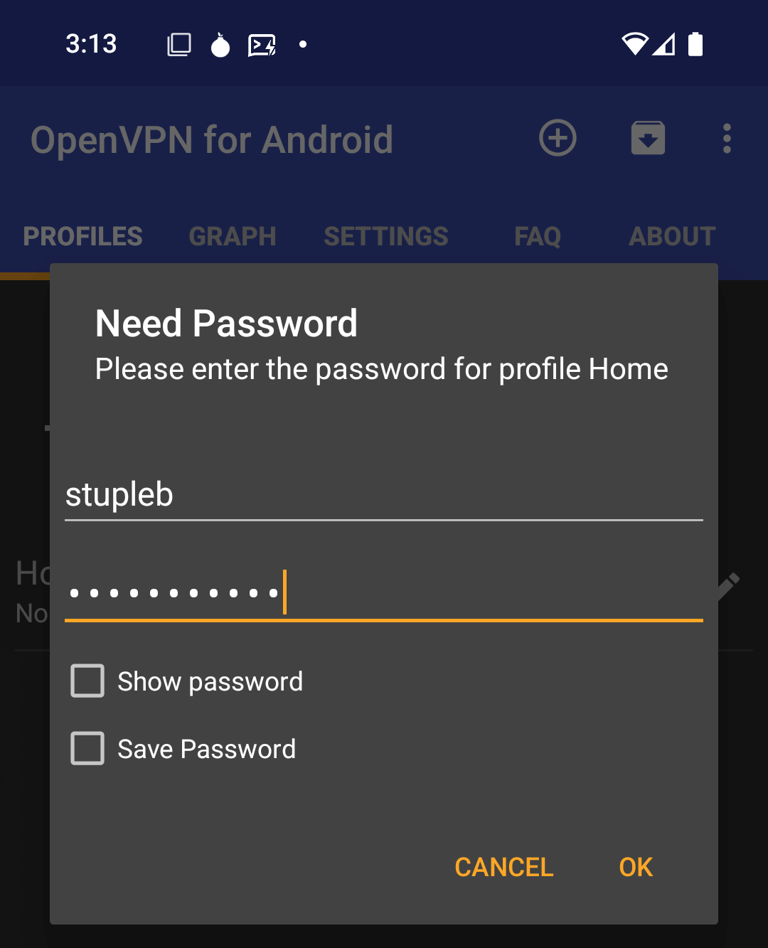 Username and Password authentication