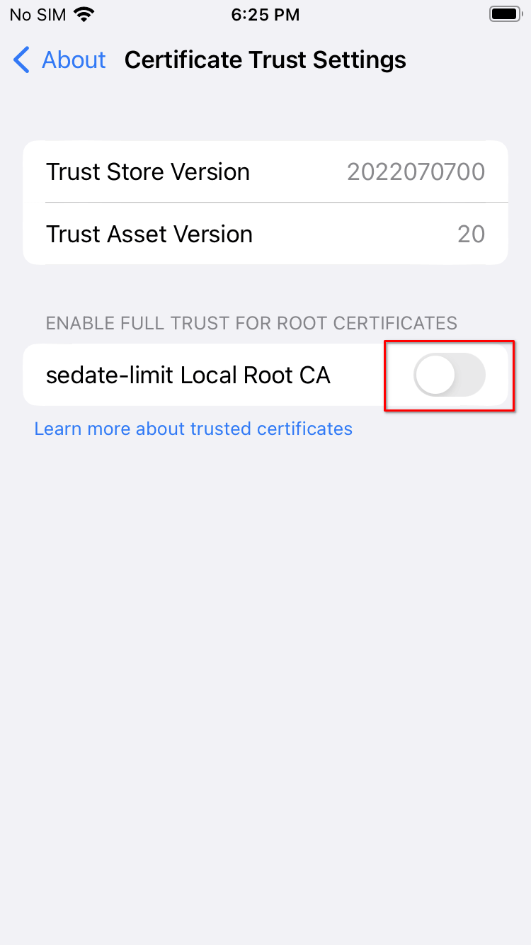 Settings trust