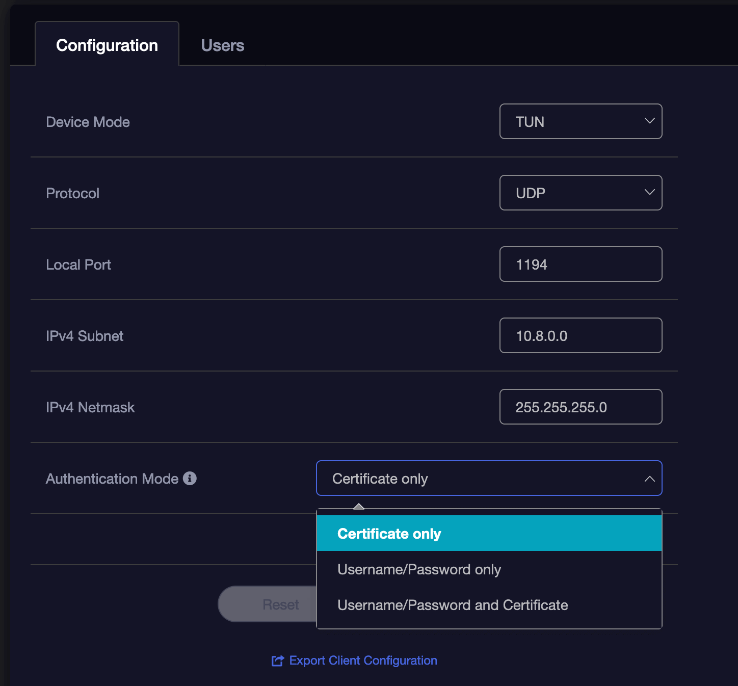 Get OpenVPN setting from Router