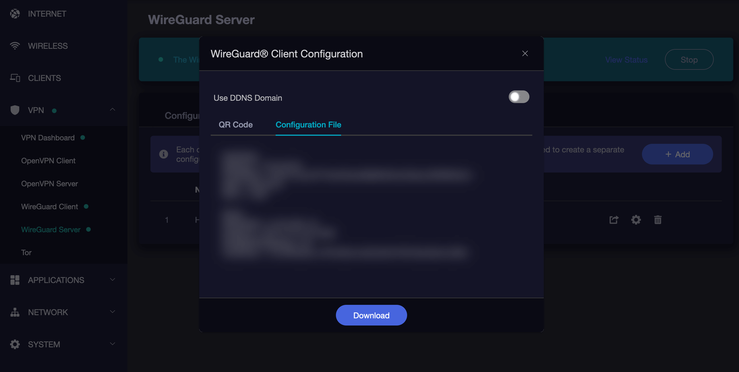 Get Wireguard setting from Router